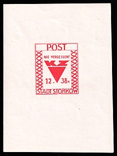 1946 Storkow (Mark), Germany Local Post, Souvenir Sheet (Imperforate)