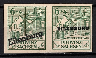 1946 6pf Eilenburg (Saxony), Germany Local Post, Se-tenant (Unofficial Issue, Imperforate)