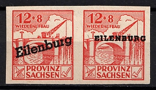 1946 12pf Eilenburg (Saxony), Germany Local Post, Se-tenant (Unofficial Issue, Imperforate)