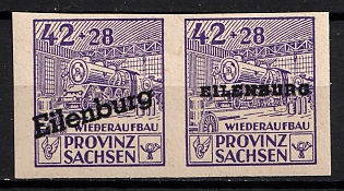 1946 42pf Eilenburg (Saxony), Germany Local Post, Se-tenant (Unofficial Issue, Imperforate)