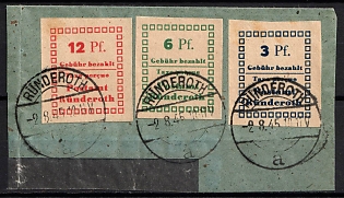 1945 Runderoth (Rheinland) on piece, Germany Local Post (Unofficial Issue, Full Set)