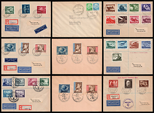 1940-44 Third Reich, Germany, Collection of Registered Luftgau Post Office Airmail Covers (Commemorative Postmarks)