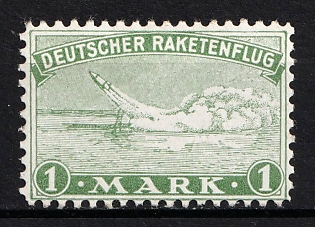 1933 1m Germany, Gerhard Zucker Pioneer Rocket Mail, Vignette