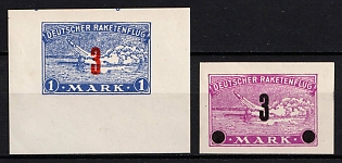 1933 3m Germany, Gerhard Zucker Pioneer Rocket Mail, Vignettes