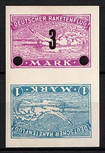 1933 Germany, Gerhard Zucker Pioneer Rocket Mail, Vignettes, Se-tenant