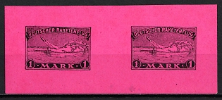 1933 1m Germany, Gerhard Zucker Pioneer Rocket Mail, Vignette, Pair