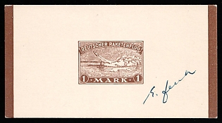 1933 'Handwritten Dedication by Rocket Designer Gerhard Zucker - Inventor of the First Rocket 'V1'', Germany, Pioneer Rocket Mail (Brown Proof, Signed)