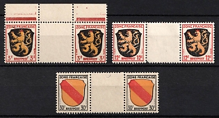 1945-46 French Zone of Occupation, Germany, Gutter Pairs