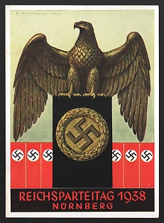 1938 'Reich Party Congress 1938 Nurnberg' Nazi Eagle Nazi Propaganda Postcard