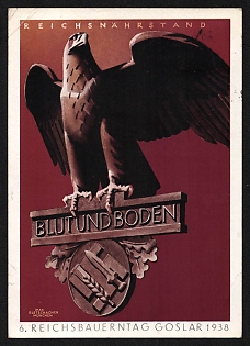 1938 'Reich Farmers' Congress Goslar 1938' Nazi Eagle Nazi Propaganda Postcard