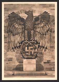 1939 'Reich Garden Show Stuttgart 1939. The Imperial Eagle in the Hall of Honor' Nazi Eagle Nazi Propaganda Postcard