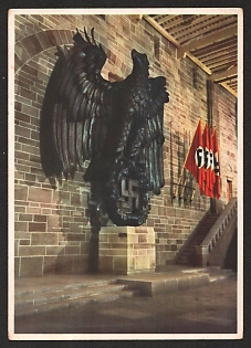 1939 'Reich Garden Show Stuttgart 1939. The National Eagle in the Hall of Honor' Nazi Eagle Nazi Propaganda Postcard