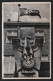 1943 'Uhlan Barracks, Furstenwalde Spree' Nazi Eagle Nazi Propaganda Postcard