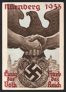 1933 'Nuremberg 1933' Nazi Eagle Nazi Propaganda Postcard