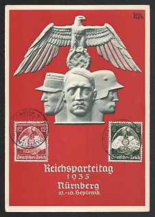 1935 'Reichsparteitag Nuremberg, September 10-16' Nazi Eagle Nazi Propaganda Postcard