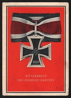 1939 'Knight's Cross of the Iron Cross' Nazi Propaganda Postcard