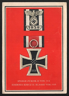 1939 'Clasp for the Ek II of 1914 Iron Cross II Class of 1939' Nazi Propaganda Postcard