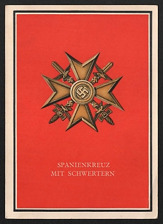 1933-1945 'Spanish Cross with Swords' Nazi Propaganda Postcard
