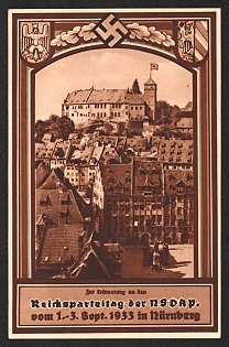 1933 'Reich Party Rally of the NSDAP, September 1-3, 1933, in Nuremberg' Nazi Propaganda Postcard