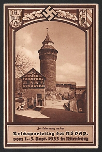 1933 'Nazi Party Rally, September 1-3, 1933, in Nuremberg' Nazi Propaganda Postcard