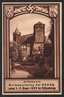 1933 'Nazi Party Rally, September 1-3, 1933, in Nuremberg' Nazi Propaganda Postcard