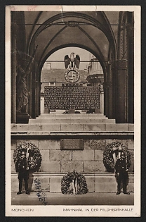 1938 'Memorial in the Feldherrnhalle' Nazi Propaganda Postcard
