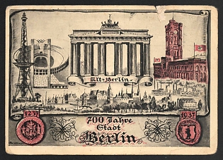 1937 '700 Years of the City of Berlin' Nazi Propaganda Postcard