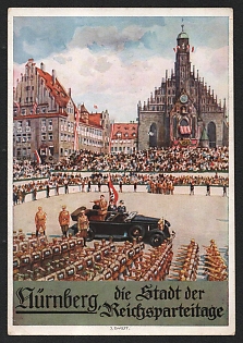1933-1945 'Nuremberg, the City of the Nazi Party Rallies' Nazi Propaganda Postcard