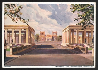1923 'Memorial Temple for the Fallen of November 9, 1923' Nazi Propaganda Postcard