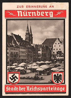 1937 'In Memory of Nuremberg - City of the Nazi Party Rallies' Nazi Propaganda Postcard