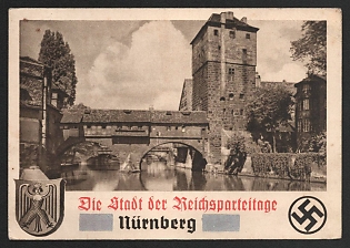 1937 'The City of the Reichsparteitage, Nuremberg' Nazi Propaganda Postcard
