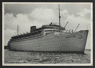 1939 'Ship 'Robert Ley' Largest Diesel-Electric Ship' Ships Nazi Propaganda Postcard