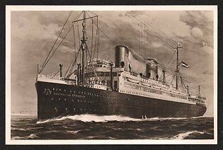 1933-1945 'Norddeutscher Lloyd, Bremen D. 'General Von Steuben'' Ships Nazi Propaganda Postcard