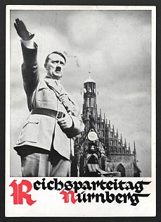 1933-1945 'Nuremberg Party Congress' Adolf Hitler Nazi Propaganda Postcard