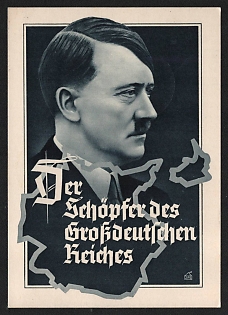 1939 'Creator of the Greater German Empire' Adolf Hitler Nazi Propaganda Postcard