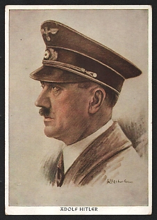 1933-1945 'Adolf Hitler' Adolf Hitler Nazi Propaganda Postcard