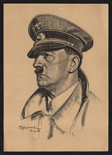 1938 'The Founder of Greater Germany on the Historic March 12, 1938, Iin Linz' Adolf Hitler Nazi Propaganda Postcard