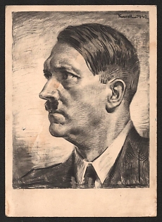 1933-1945 'General V of the Reich Leadership of the NSDAP No. 304 Our Fuhrer' Adolf Hitler Nazi Propaganda Postcard