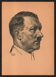 1933-1945 'General of the Reich Leadership of the NSDAP No. 302 Our Fuhrer' Adolf Hitler Nazi Propaganda Postcard