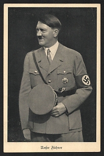1938 'Our Fuhrer' Adolf Hitler Nazi Propaganda Postcard