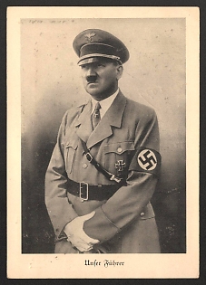 1933 'Our Fuhrer' Adolf Hitler Nazi Propaganda Postcard