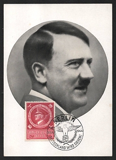 1944 'Our Fuhrer' Adolf Hitler Nazi Propaganda Postcard