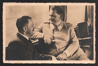 1933-1945 'The Fuhrer and Hermann Goring' Hitler and Goring Nazi Propaganda Postcard