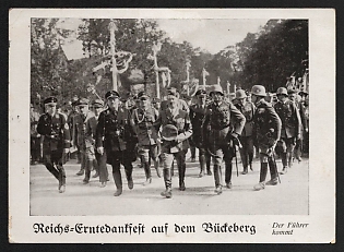 1933-1945 'Reich Harvest Festival on the Buckeberg' Adolf Hitler Nazi Propaganda Postcard