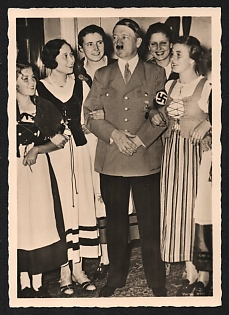 1933-1945 'Birthday Well-Wishers' Adolf Hitler Nazi Propaganda Postcard