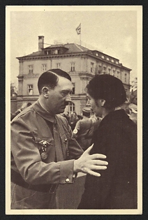1933-1945 'Adolf Hitler and the Woman' Adolf Hitler Nazi Propaganda Postcard