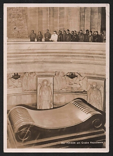 1942 'The Fuhrer at Napoleon's Grave' Adolf Hitler Nazi Propaganda Postcard