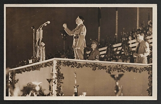 1933-1945 'The Fuhrer Speaks' Adolf Hitler Nazi Propaganda Postcard