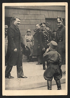 1938 'Adolf Hitler and the Child' Hitler with Kids Nazi Propaganda Postcard
