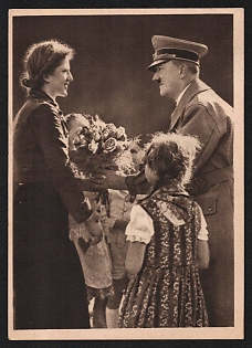 1943 'German Spring' Hitler with Kids Nazi Propaganda Postcard